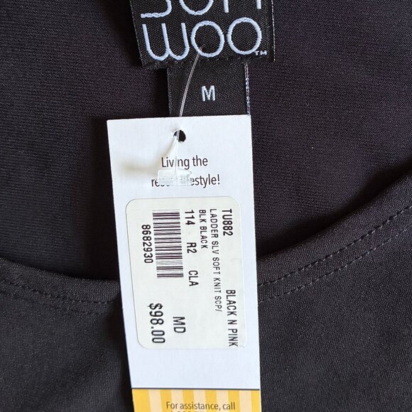 Clara Sun Woo Women's Medium Black Tunic Top NWT - Picture 4 of 5